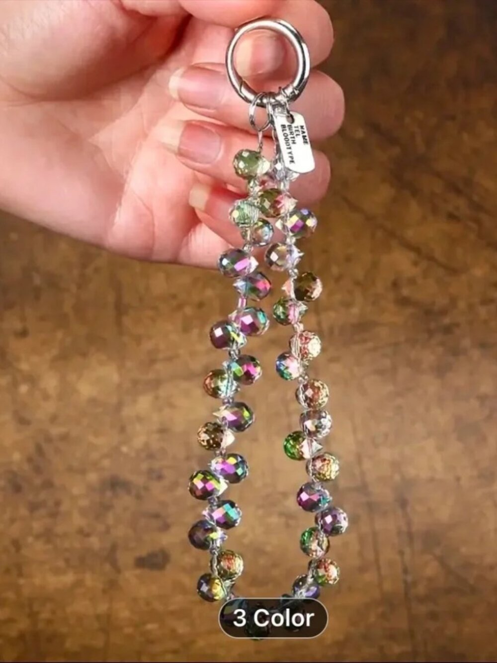 Multi- Colored Crystal Purse Charm - Picture 5 of 5